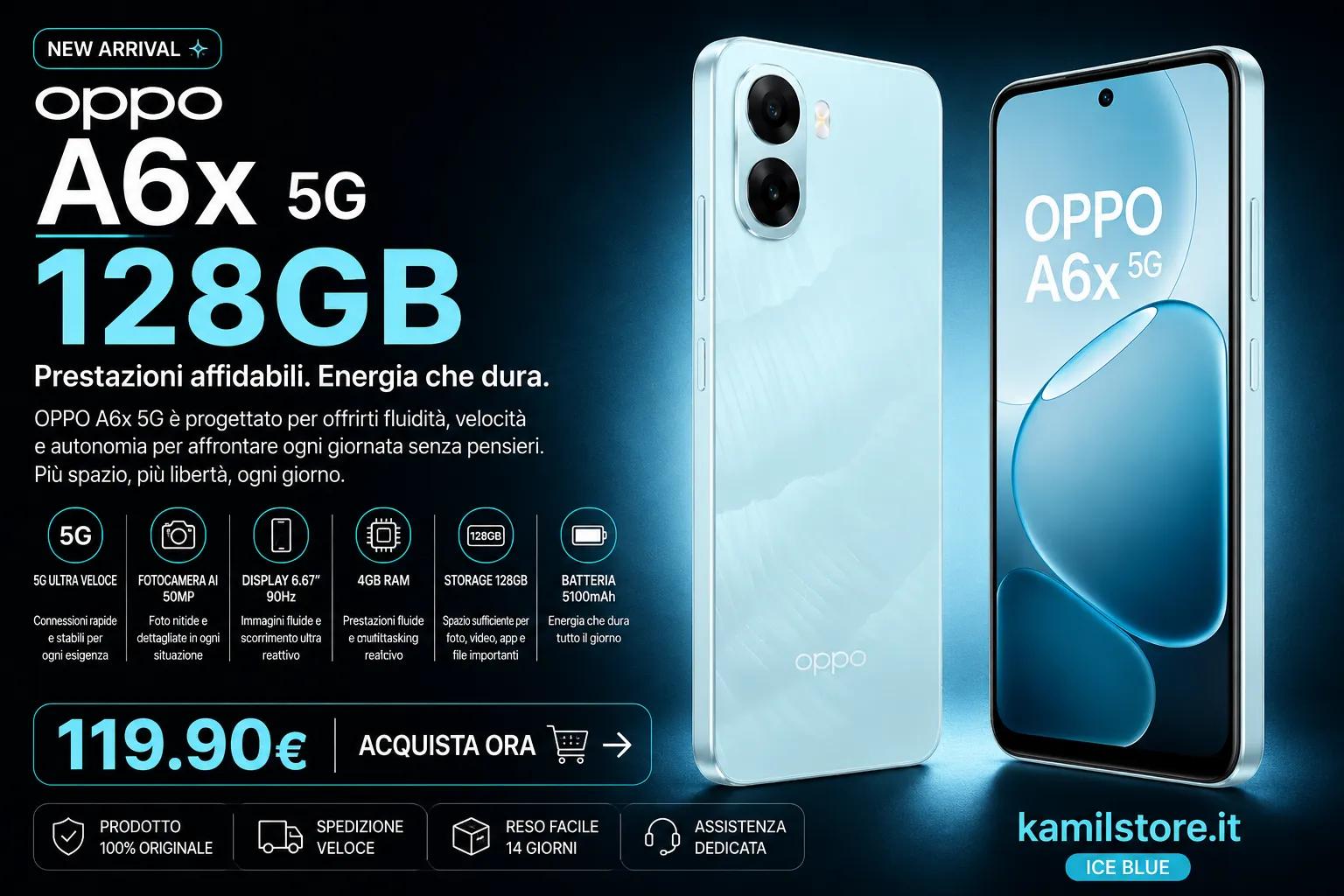 OPPO A6x 5G 128GB Ice Blue: recensione, caratteristiche, prezzo e scheda tecnica 1