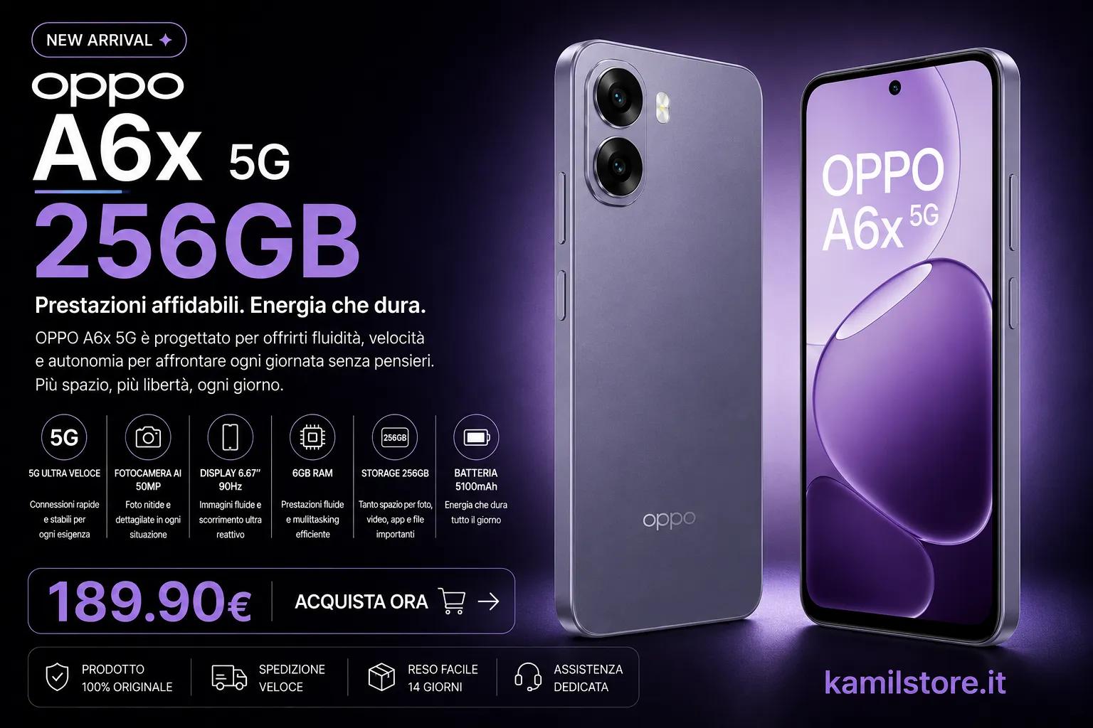 OPPO A6x 5G 256GB Black Purple: recensione, caratteristiche, prezzo e scheda tecnica